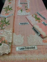 Crimsonn CR-02 Pink Embroidered Lawn Three Piece Summer Collection - Image 4