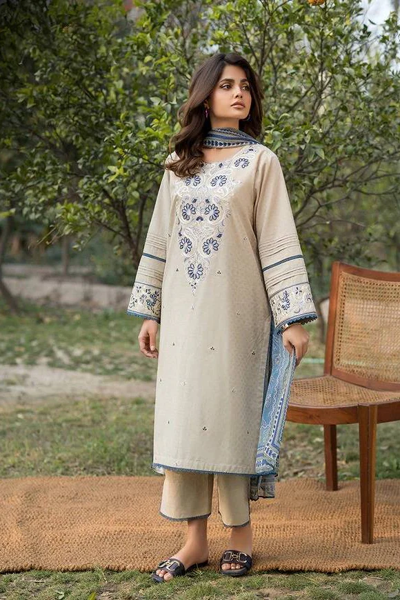 434a8a00-491a-4047-932d-3e0e58d02fe6 Asim jofa Embroidered Three Piece Lawn HS-142 - Image 1