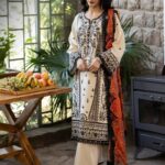 Asim jofa Embroidered Lawn Three Piece AJ-10