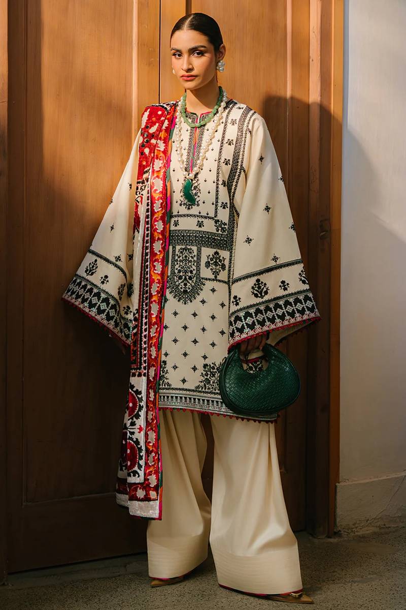 9_5 BIN ILYAS Embroidered lawn Three Piece BIL-06 - Image 1