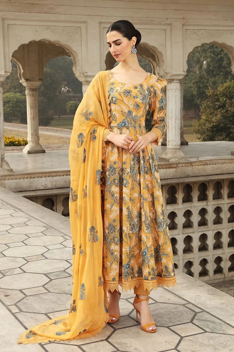 Bareeze D 355 Musturd EID Collection Embroidered Three Piece Lawn Collection Bareeze D 355 Musturd EID Collection Embroidered Three Piece Lawn Collection - Image 1