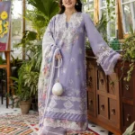 EID COLLECTION Elaf lavender love ChikenKari Embroidered Three Piece Lawn Collection