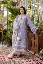 EID COLLECTION Elaf lavender love ChikenKari Embroidered Three Piece Lawn Collection