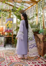 EID COLLECTION Elaf lavender love ChikenKari Embroidered 3pc Lawn Collection - Image 2