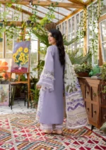 EID COLLECTION Elaf lavender love ChikenKari Embroidered Three Piece Lawn Collection - Image 2