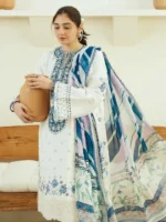 Zarashahjhan Embroidered off white lawn Three Piece COCO-06 - Image 2