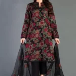 Bareeze D 345 Black EID Collection Embroidered Three Piece Summer Collection